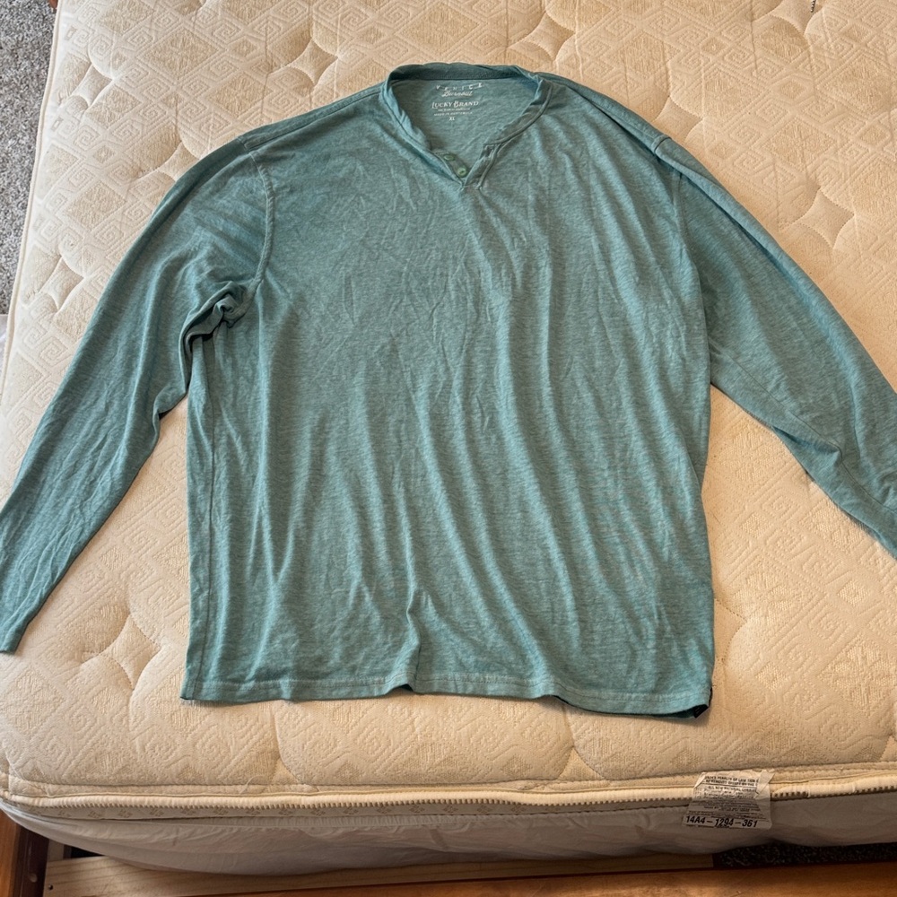 Lucky Brand Venice Burnout Teal Shirt